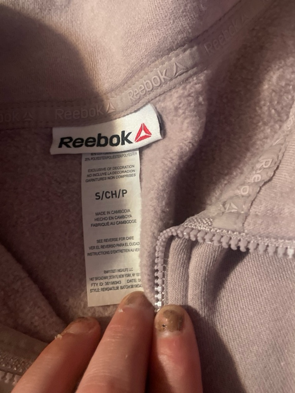 Reebok Women's Light Lavender Full-Zip Fleece Jacket